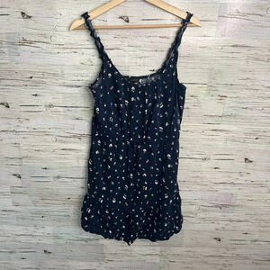 Banana republic blue floral  dress size large petite